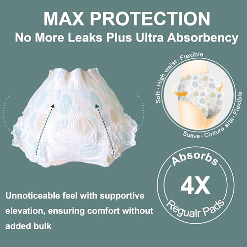 Ultra Thin and Leakproof Affordable Women's Period Underwear, Nighttime Heavy Absorbency with Odor Control, Postpartum