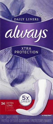 Always Ultra Protection 34 Count
Always Ultra Absorbency 34 Count
Always Super Absorbent 34 Count