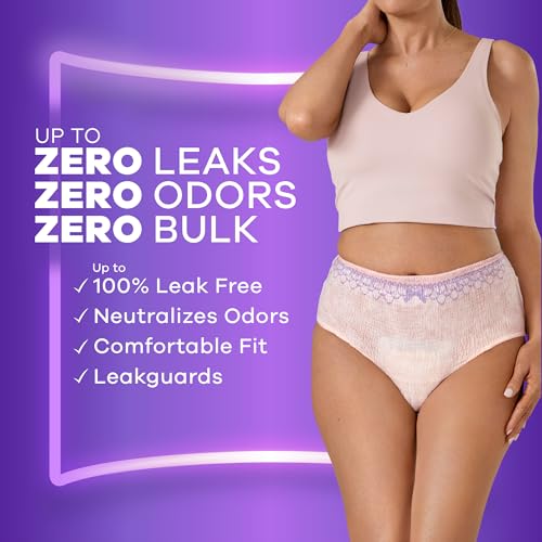 Always Discreet Adult Incontinence Underwear for Women and Postpartum, XXL Size, Up to 100% Bladder Leak Protection, 52