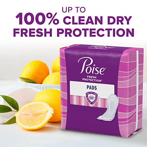 Poise Incontinence Pads for Postpartum & Elder Care, 4 Drop Moderate Absorbency, Regular Length, 66 Count, Perfect for D