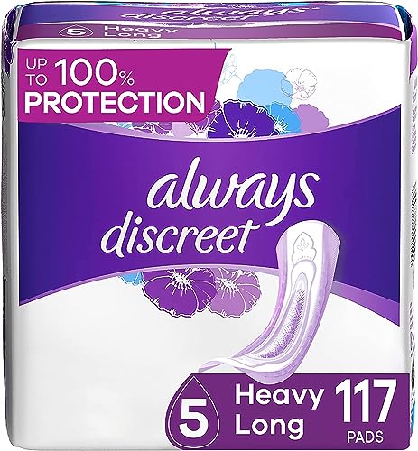 Always Discreet Pad 117ct - Discreet Menstrual Protection for Women at Home or Travel