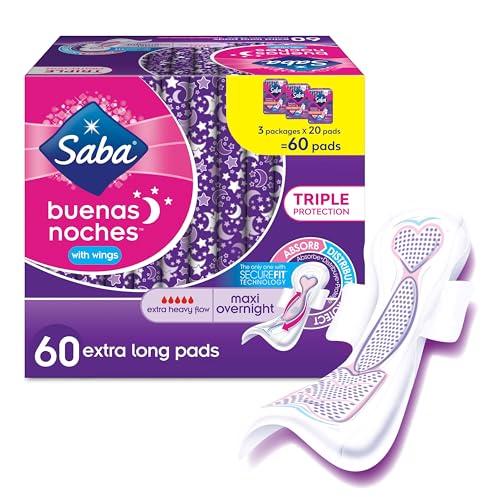 Saba Buenas Noches Overnight Maxi Pads with Wings for Absorption and Protection for Women
| Ultimate Saba Buenas Noches