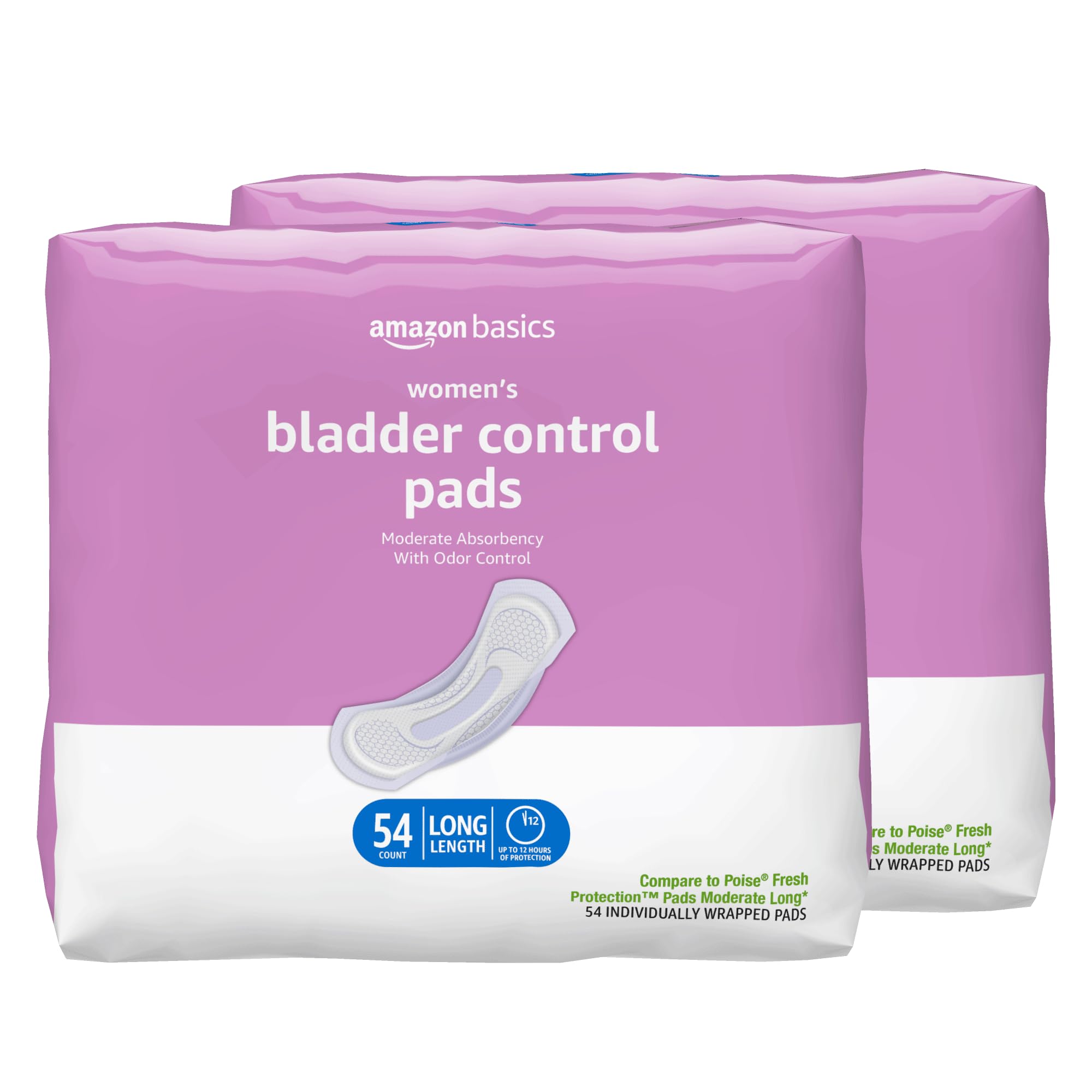 Amazon Basics Incontinence Pads for WomenModerate AbsorbencyPostpartum CareUnscented108 Count (2 Packs of 54)
Amazon Bas