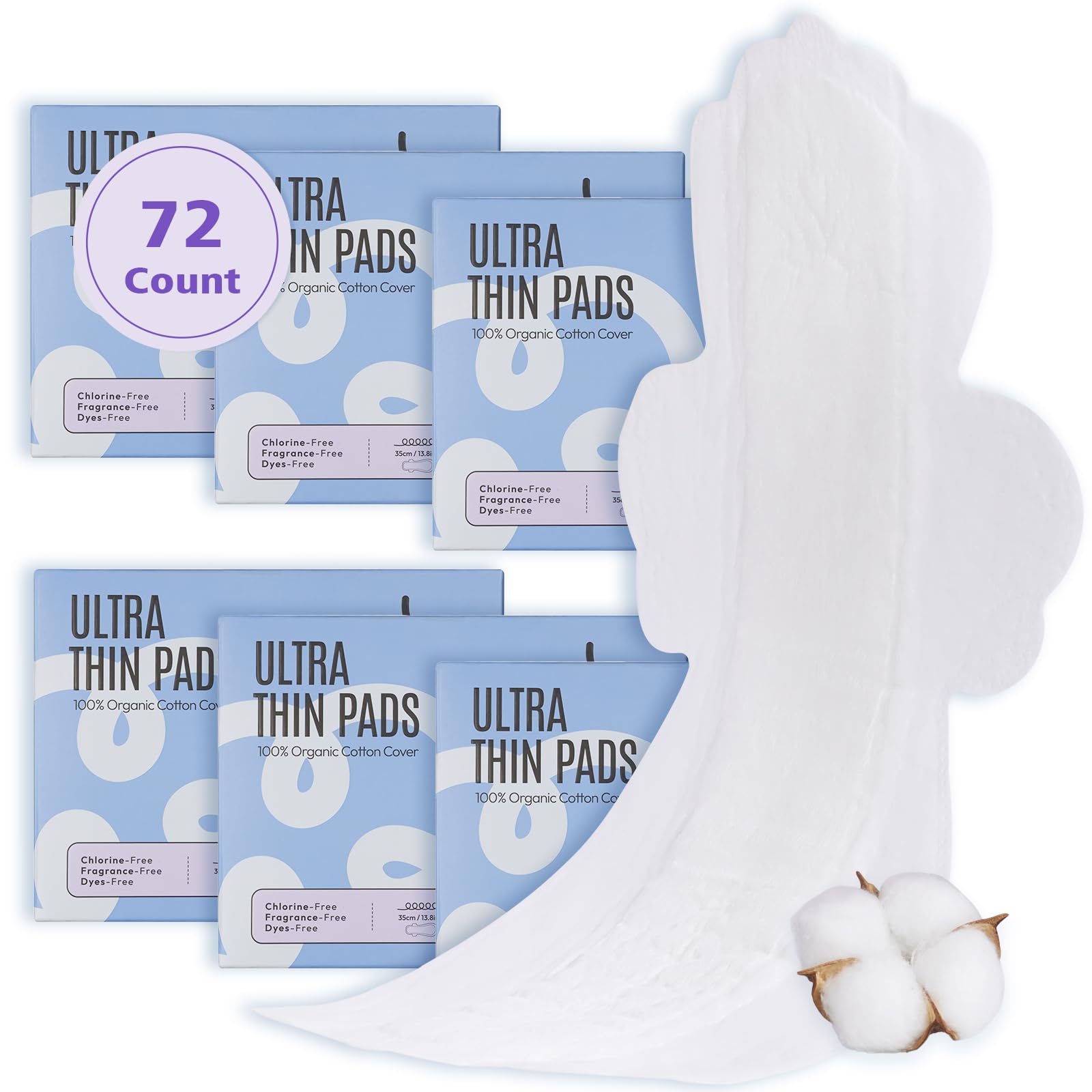100% Organic Ultra Thin Extra Heavy Flow Menstrual Sanitary Napkins for Women (Overnight, Size 5, 72 Ct)
| Super Absorb