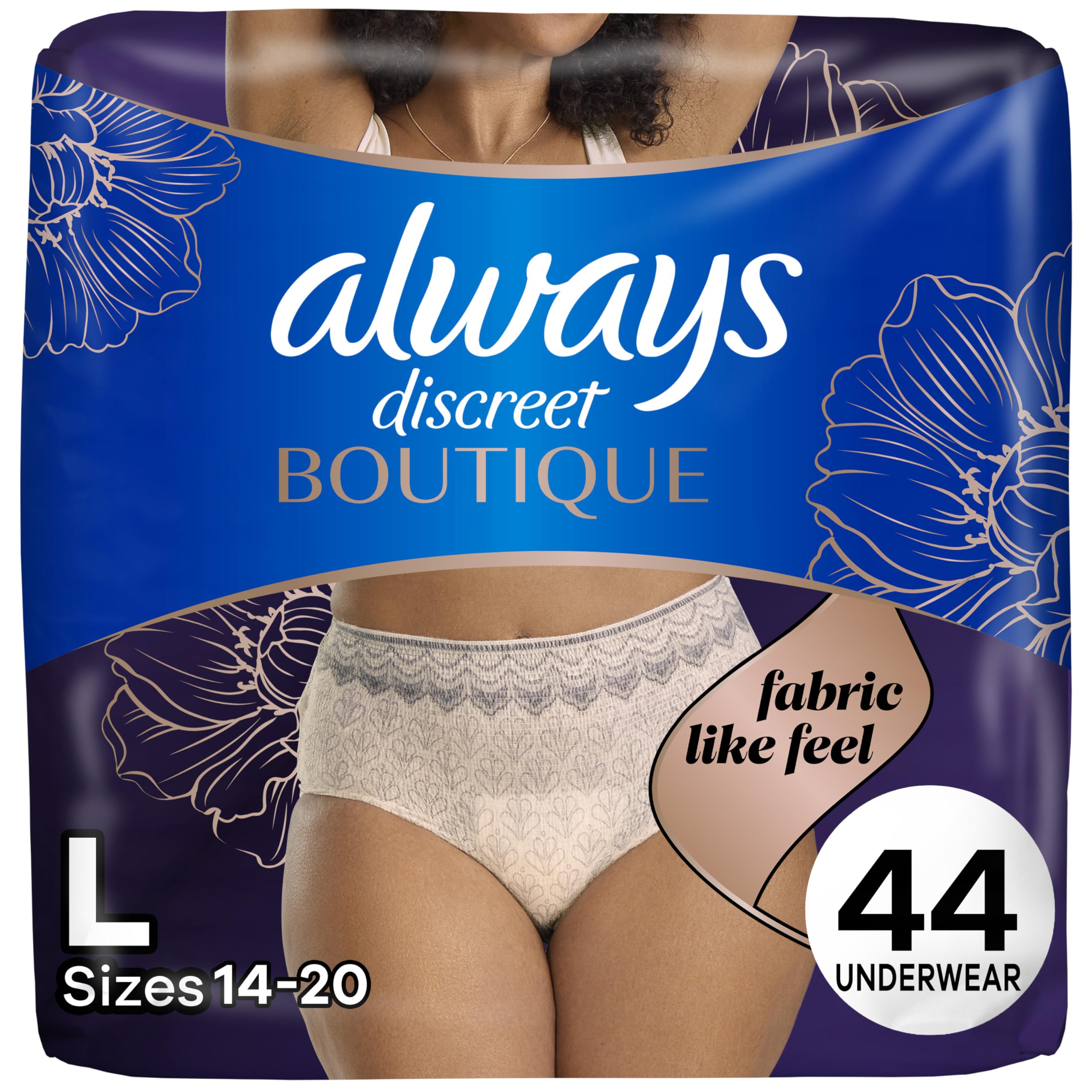 Always Discreet Boutique Incontinence Underwear for Women: Maximum Protection, L Size
| Always Discreet Postpartum Unde